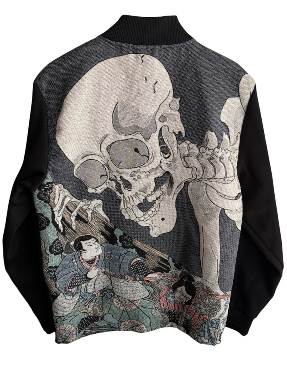 Rebel Vengeance Men's Japanese Tapestry bomber jacket Size S Black Skull Grunge